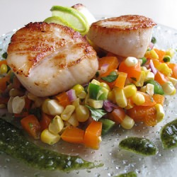 Seared Scallops and Corn Salsa