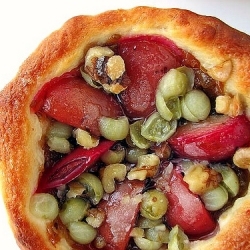 Brioche Plum and Gooseberry Tart