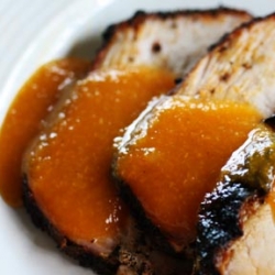 Pork, Coffee Rub, Apricot Sauce