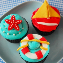 Red & Blue Nautical Cupcakes