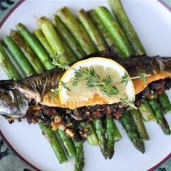 Wild Mushroom Stuffed Brook Trout