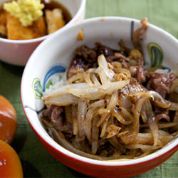 Gyudon with Agedashi Tofu