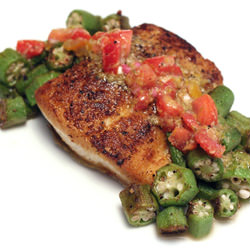 Sauteed Mahi Mahi with Okra