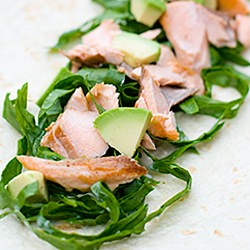 Salmon & Avocado Pear Tortilla Wrap