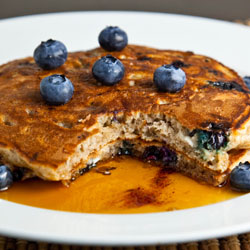 Blueberry Cottage Cheese Pancakes