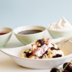 Ultimate Sundae with Cherry Compote