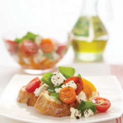 Tomato, Fetta & Basil Bruschetta