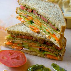 Double Layer Summer Veggie Sandwich