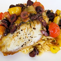 Spicy Sauteed Fish with Olives