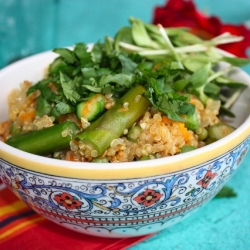 Spicy Quinoa with Asparagus