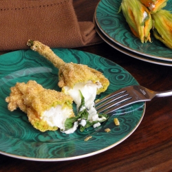 Stuffed Squash Blossoms with Basil