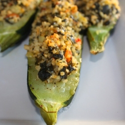 Stuffed Zucchini with Millet