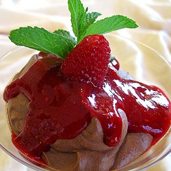 Chocolate Mousse & Raspberry Sauce