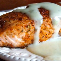 Spicy Blackened Salmon w/Blue Cheese