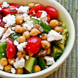 Salad with Marinated Garbanzo Beans