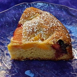 Plum-Peach Olive Oil Cake