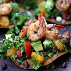 Chipotle Prawn Tostadas