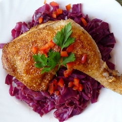 Chicken Thighs with Red Cabbage