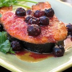 Lemongrass Salmon with Blueberries