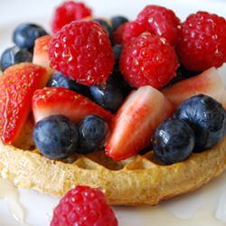 Fresh Berry Waffle with Honey