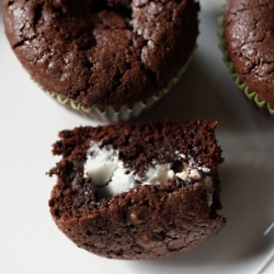 MInt Filled Brownie Cupcakes