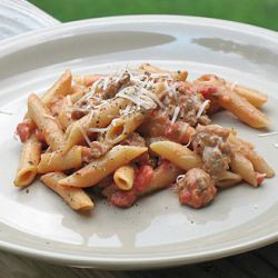 Penne w/ Tomato-Sage Sausage Sauce