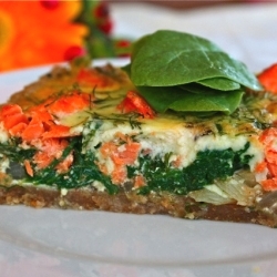 Salmon Tart with Spinach and Onions