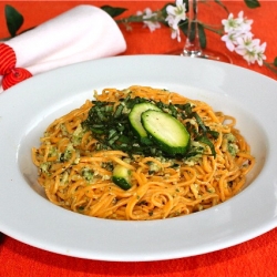 Carrot Tagliolini with Walnut Pesto