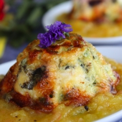 Zucchini Flans with Olives