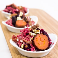 Blue Cheese Beets and Carrot Rice