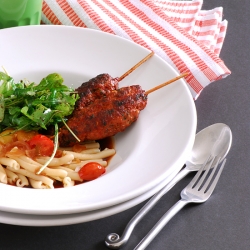 Pasta, Lamb Kofta and Greens