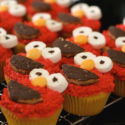 Elmo Cupcakes