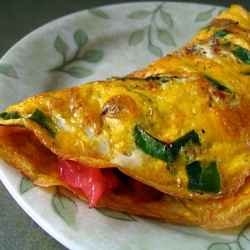 One-egg Omelet with Heirloom Tomato