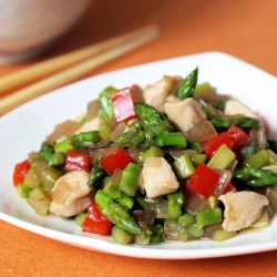 Asparagus and chicken stir-fry