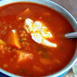 Spicy Tomato Pumpkin Dahl Soup