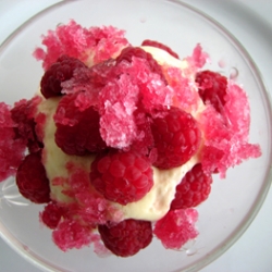 Rasp w/Sabayon & Hibiscus Granita