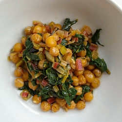 Roasted Chickpeas with Chard