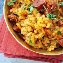 Spanish Saffron Chorizo Rice