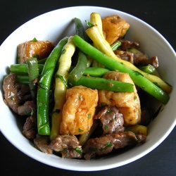 Beef with Beans and Tofu Puffs