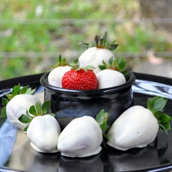 White Chocolate Coated Strawberries