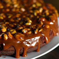 Chocolate Brownie Caramel Cake