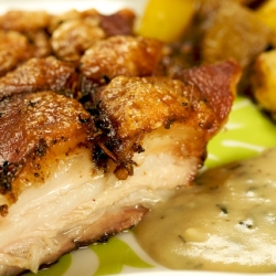 Roast Pork Belly w/Thyme Gravy