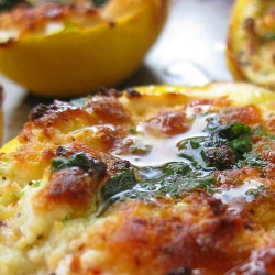 Cheesy Lemons with Basil Oil