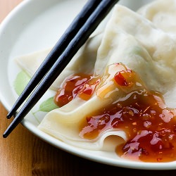 Dumplings with Ginger Chili Sauce