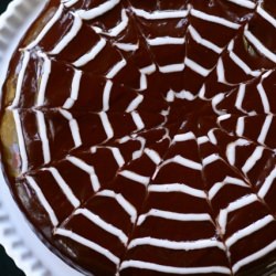 Spiderweb Chocolate Fudge Cake