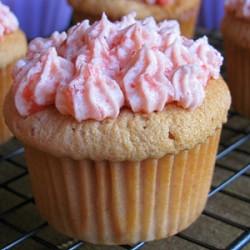 Girly Pink Strawberry Cupcakes