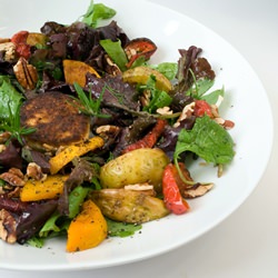 Fall Salad with Warm Goat Cheese