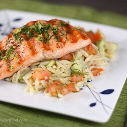 Grilled Salmon with Orzo Salad