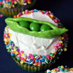 Peas in a Pod Rainbow Cupcakes