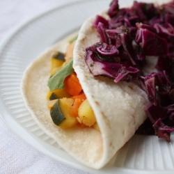 Vegan Veggie Tacos with Red Cabbage